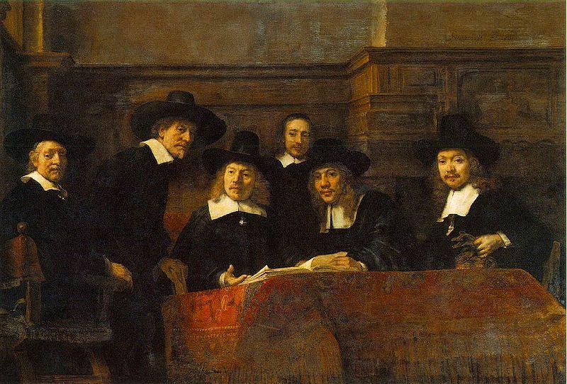 REMBRANDT Harmenszoon van Rijn The Syndics of the Clothmakers Guild, Sweden oil painting art